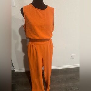Paper Crane Vibrant Orange Jumpsuit-2 pc